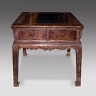 Altar or Reception Table with 4 Drawers & Marble Inset Top